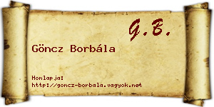 Göncz Borbála névjegykártya